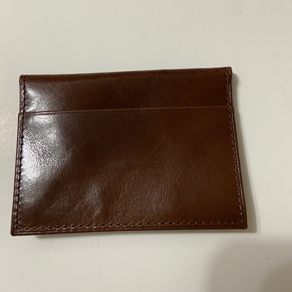 NWT Cognac leather card case holder